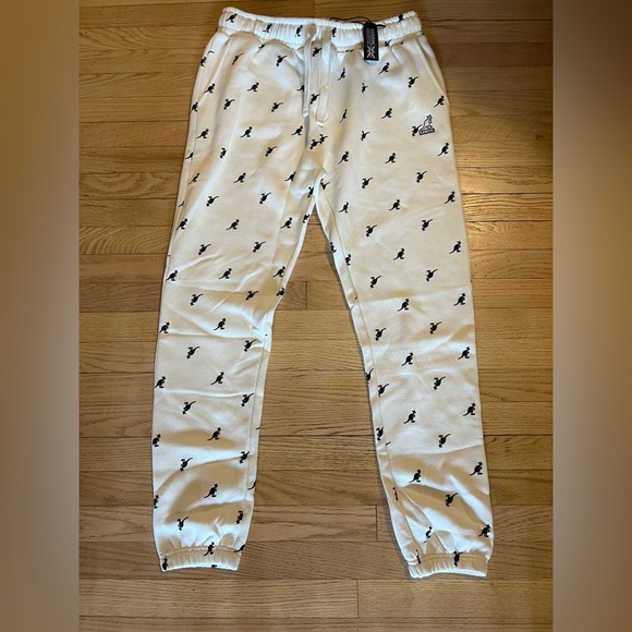 Kangol White Joggers with Black Kangaroo Pattern.Mens size M - Picture 1 of 4